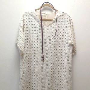 cream colored woven dress